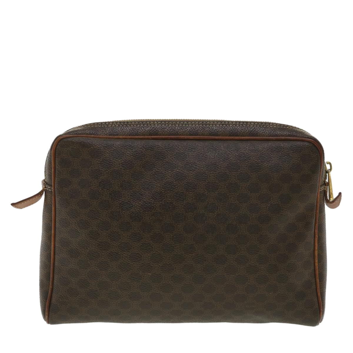 Luxury CELINE Macadam Canvas Clutch Bag PVC Leather Brown ar8568