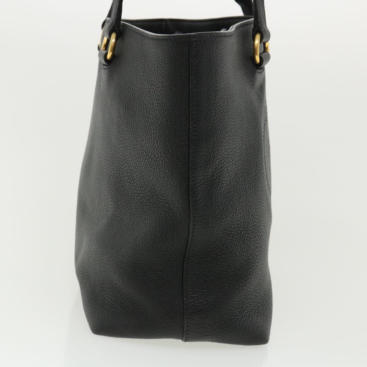PRADA Tote Bag Leather Black Auth