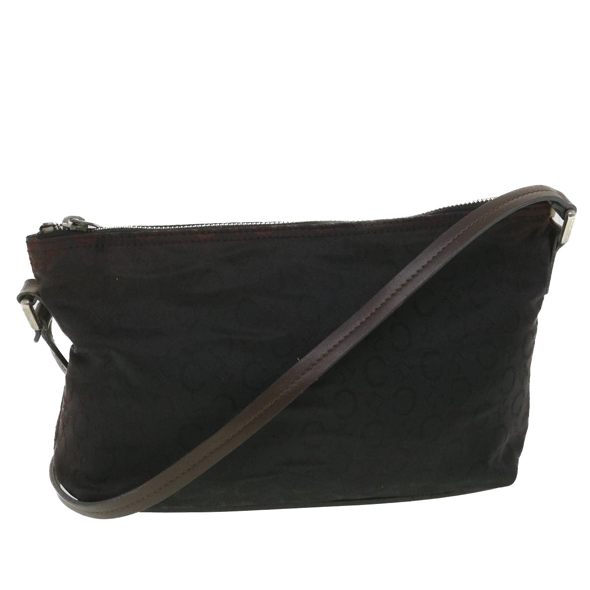 Luxury CELINE C Macadam Canvas Shoulder Bag Black ar9020