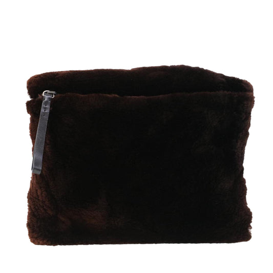 PRADA Sports Shoulder Bag Fur Brown Auth