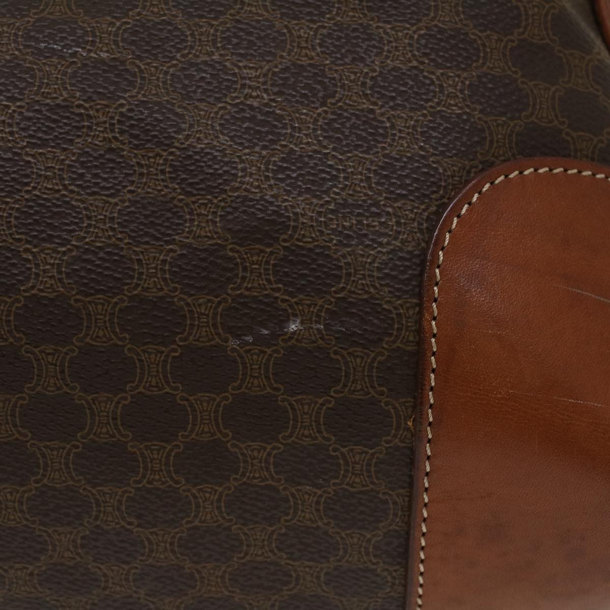 Luxury CELINE Macadam Canvas Boston Bag PVC Leather Brown ar9757