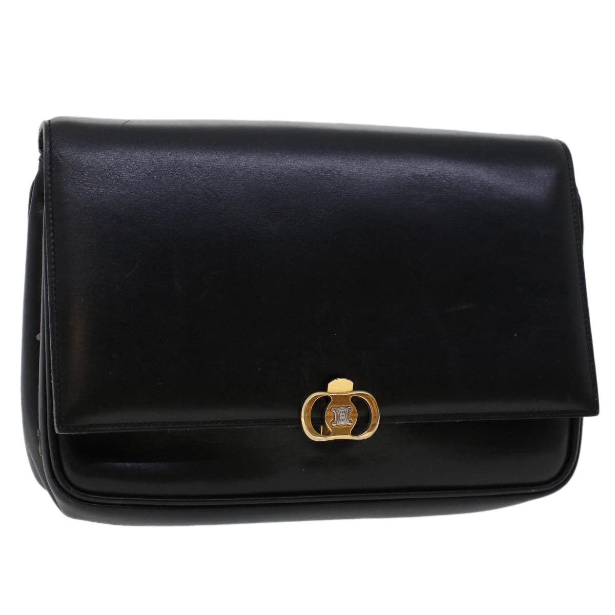 Luxury CELINE Shoulder Bag Leather Black ar9833