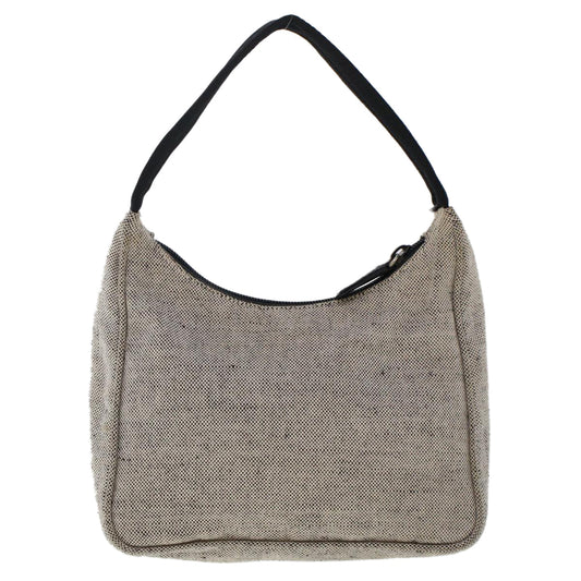 Prada Sports Hand Bag Canvas Beige Black
