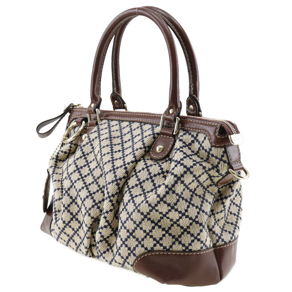 Gucci Lou Leather Canvas Handbag