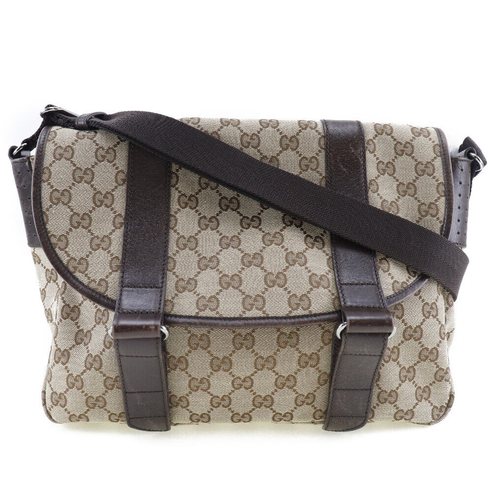 Gucci Leather Canvas Shoulder Bag