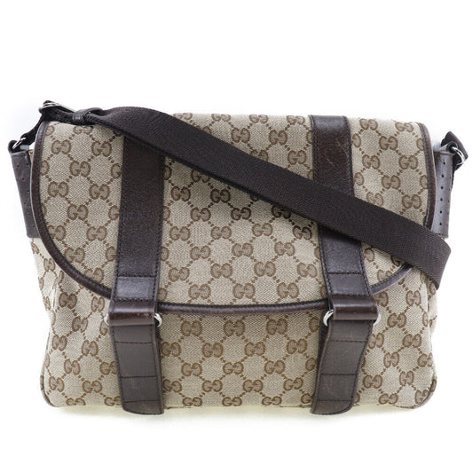 Gucci Leather Canvas Shoulder Bag