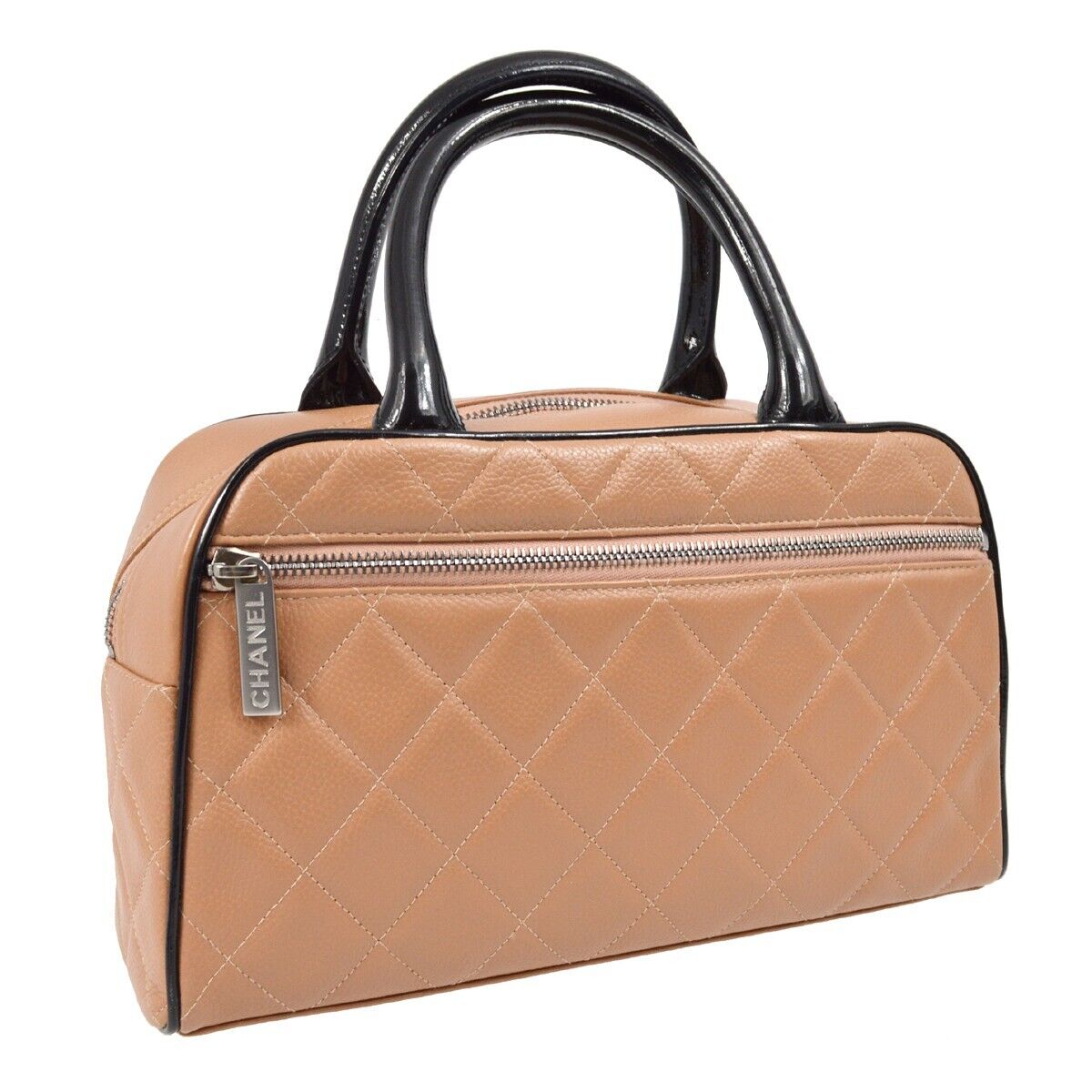 Chanel Brown Caviar Bowling Bag 27