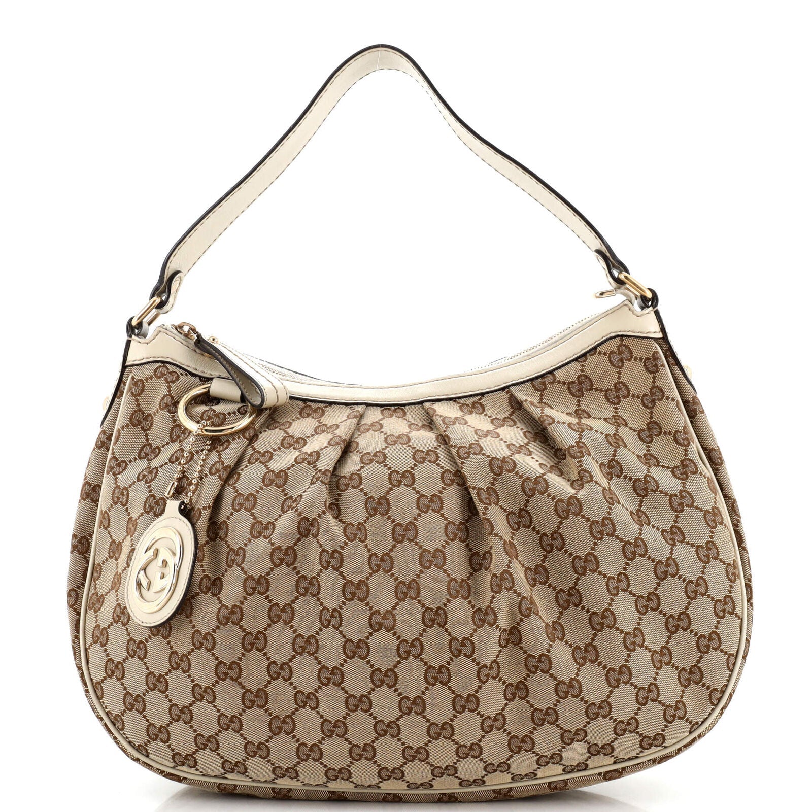 Gucci Leather Canvas Shoulder Bag