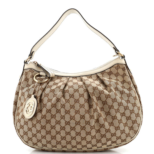 Gucci Leather Canvas Shoulder Bag