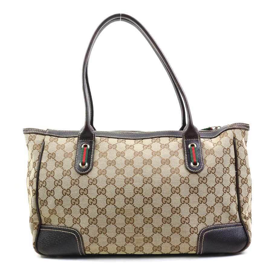 Gucci Monogram Leather Canvas Tote
