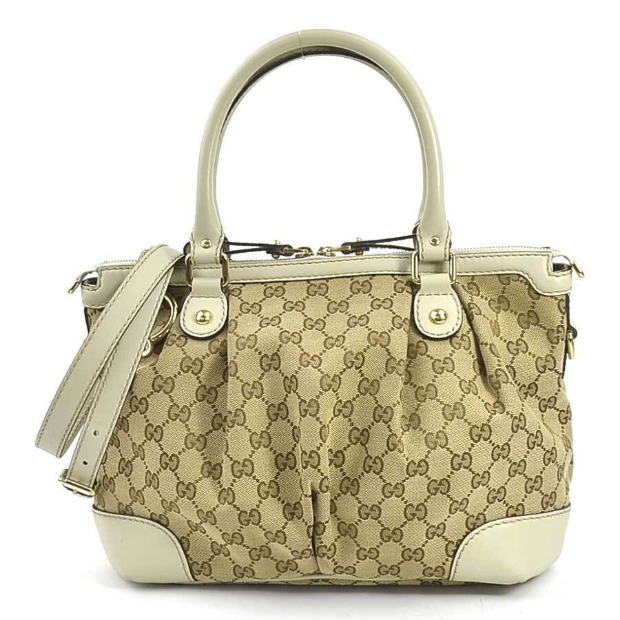 Gucci Monogram Leather Canvas Shoulder Bag