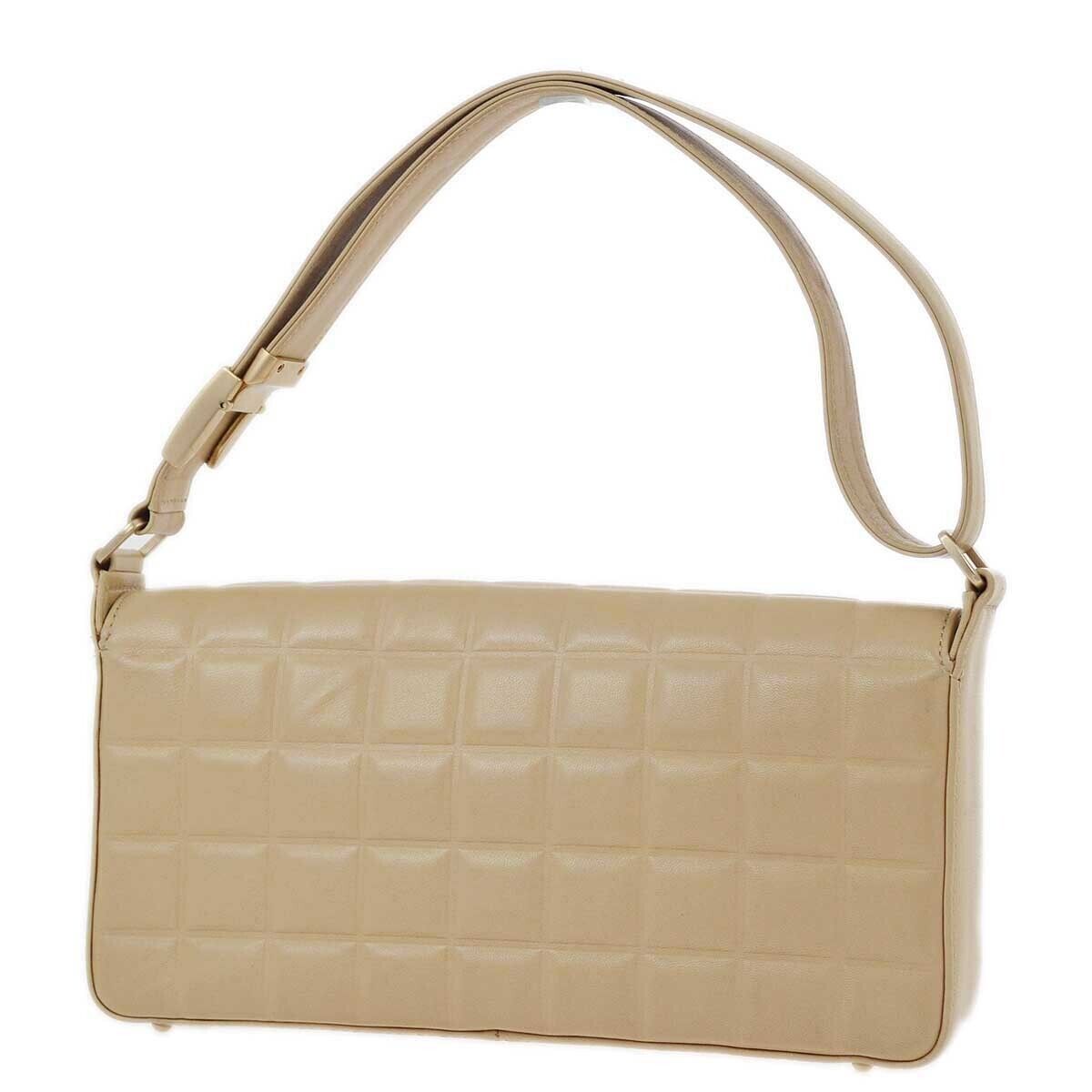 Chanel Beige Lambskin Choco Bar Shoulder