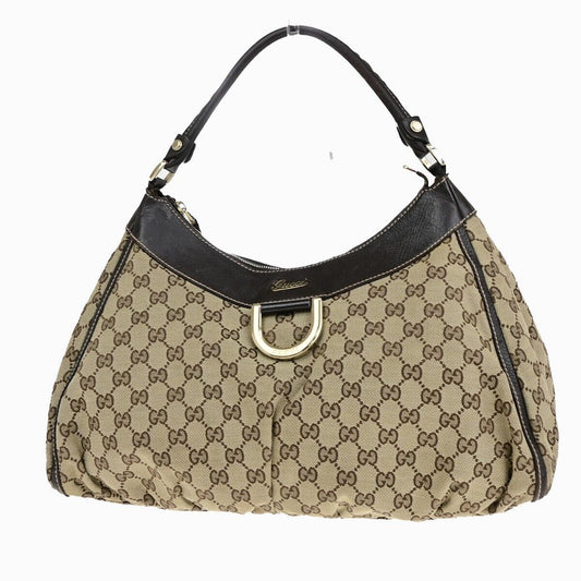 Gucci Leather Canvas Shoulder Bag