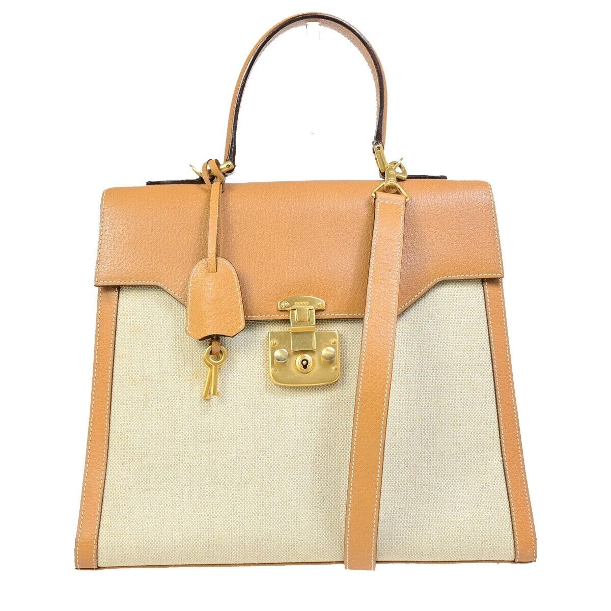 Gucci Leather Canvas Shoulder Bag
