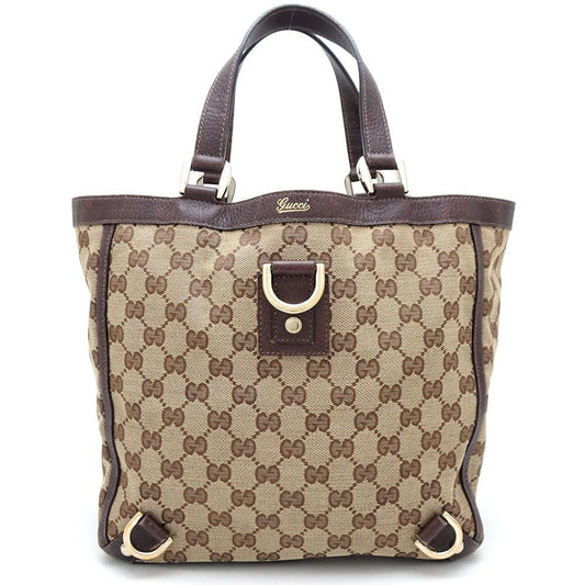 Gucci Monogram Leather Canvas Tote