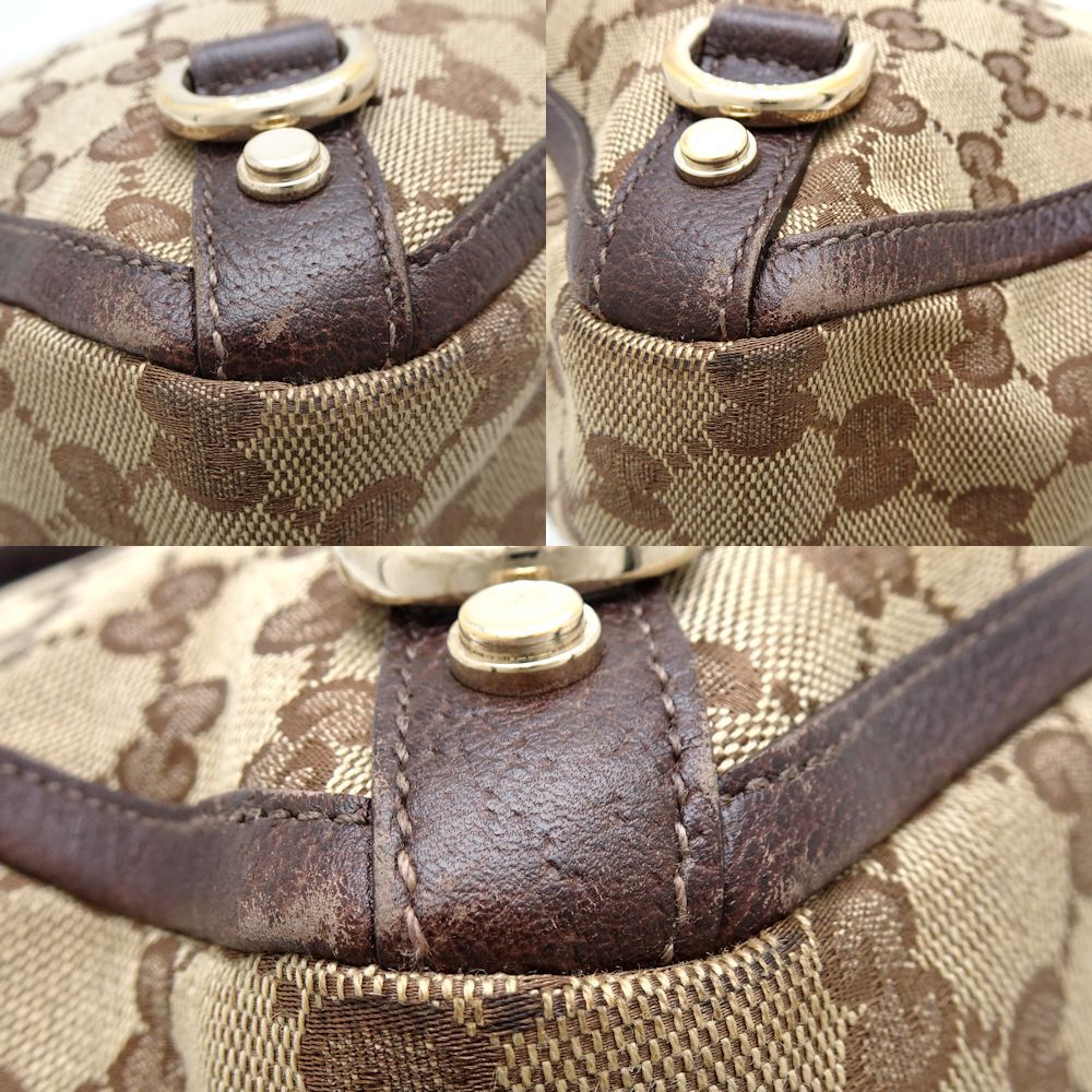 Gucci Monogram Leather Canvas Tote