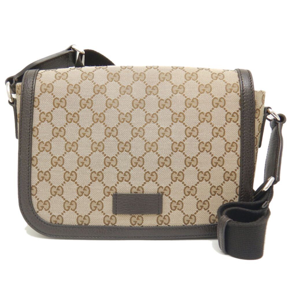 Gucci Monogram Leather Canvas Shoulder Bag