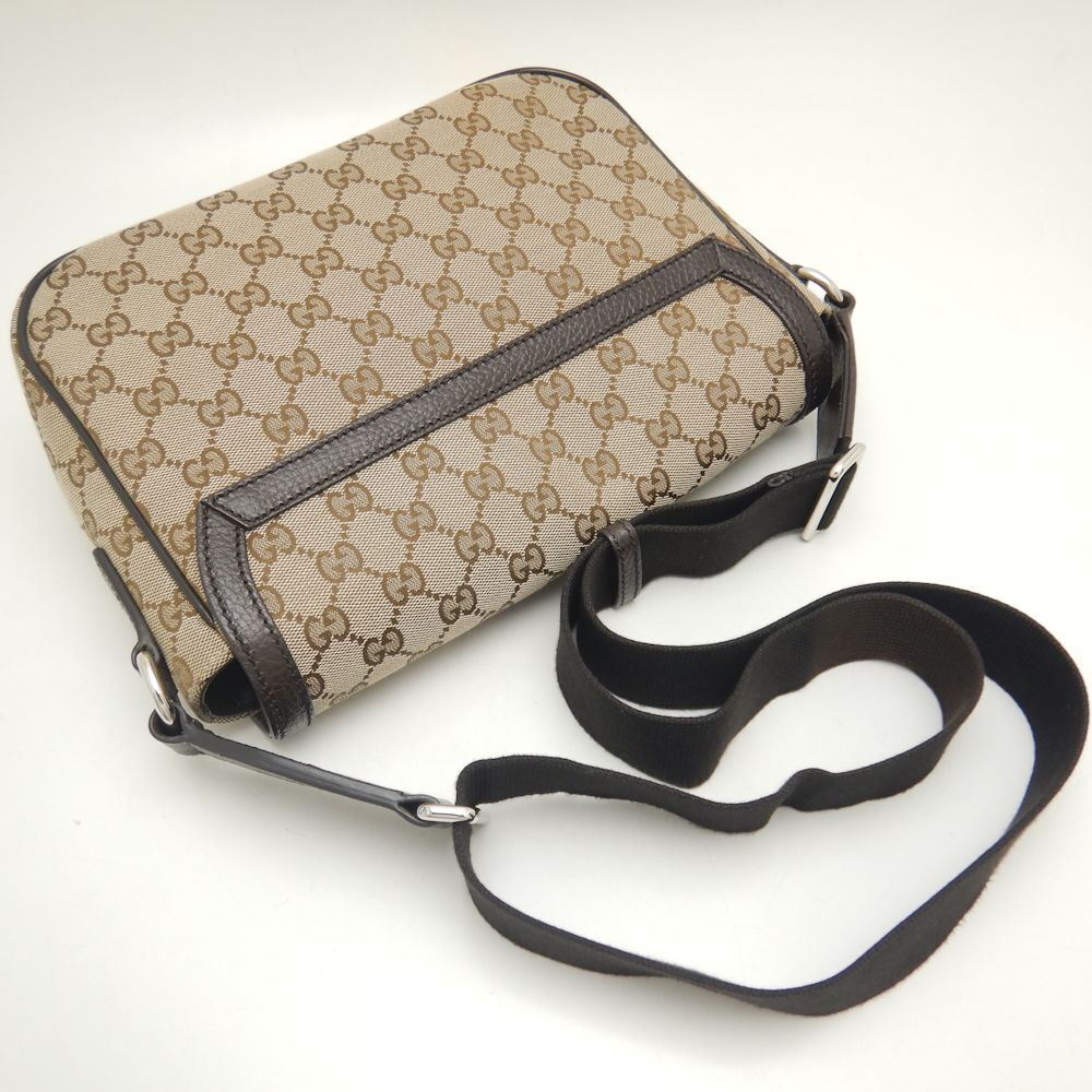 Gucci Monogram Leather Canvas Shoulder Bag
