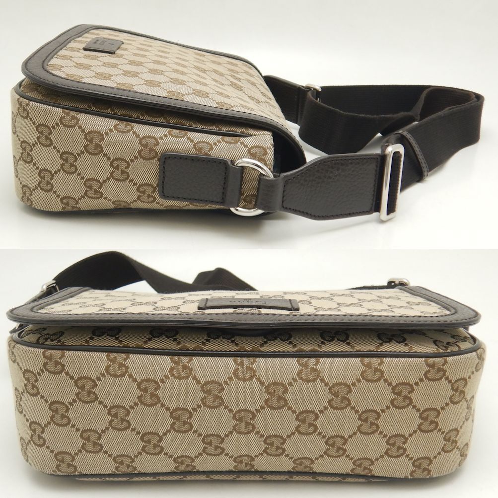 Gucci Monogram Leather Canvas Shoulder Bag