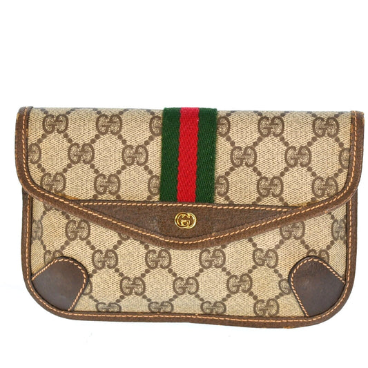 Gucci Leather Canvas Clutch
