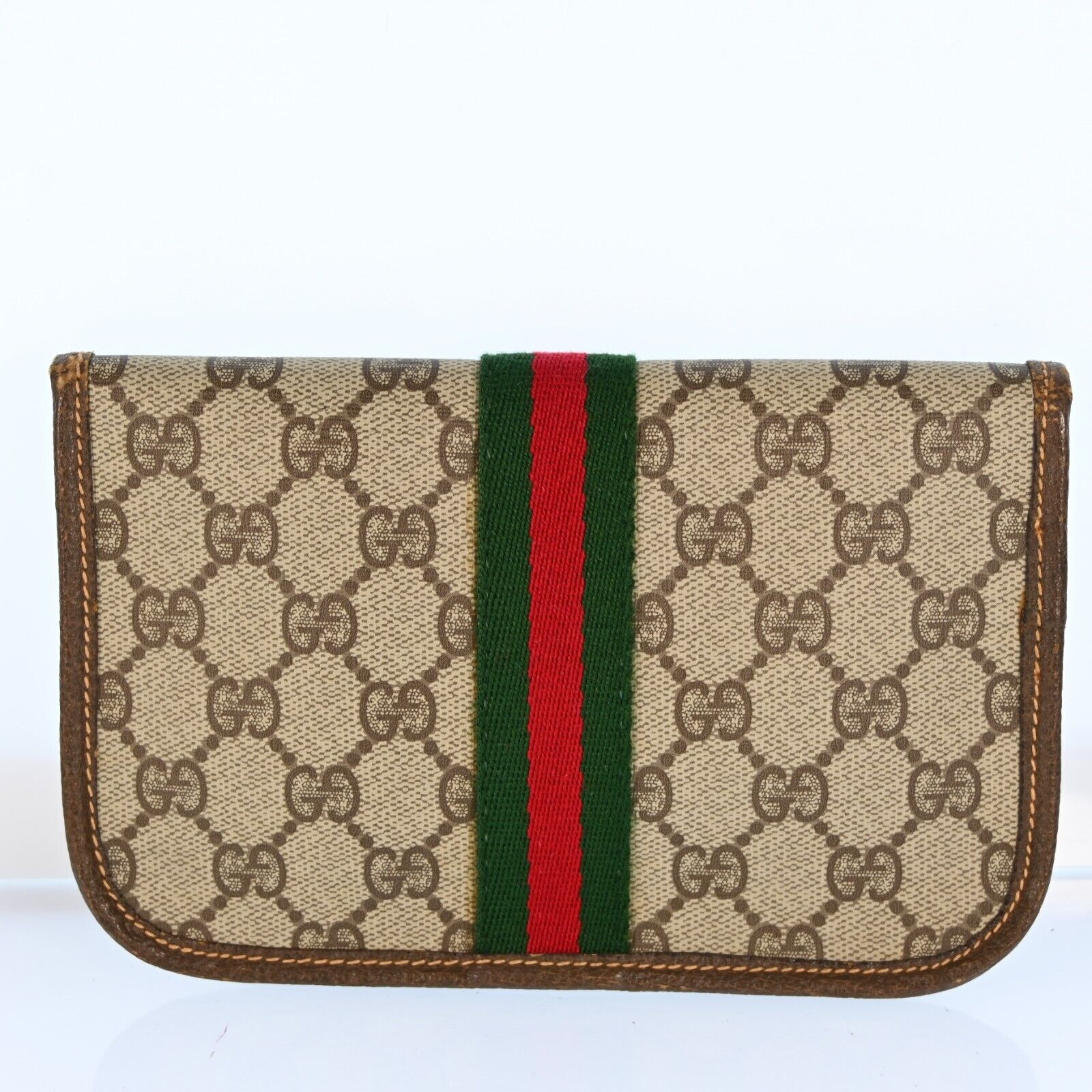 Gucci Leather Canvas Clutch