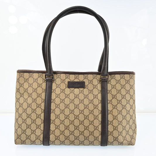 Gucci Monogram Leather Canvas Tote