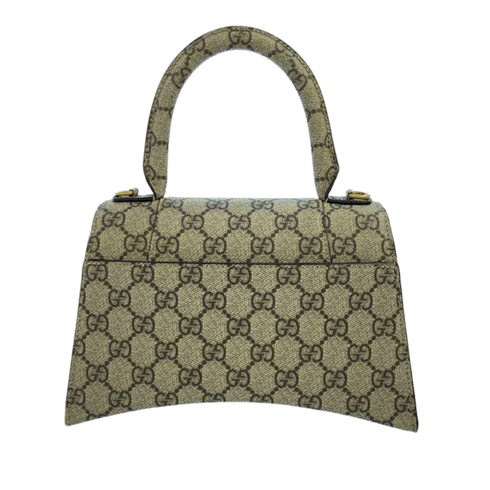 Gucci Twist Leather Canvas Handbag