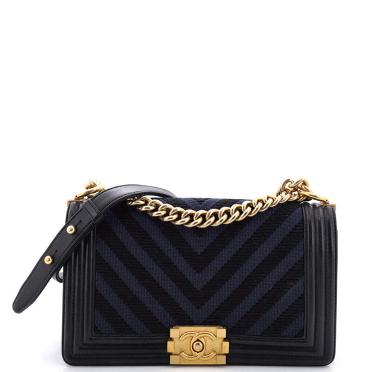 Chanel Boy Flap Bag Braided Chevron