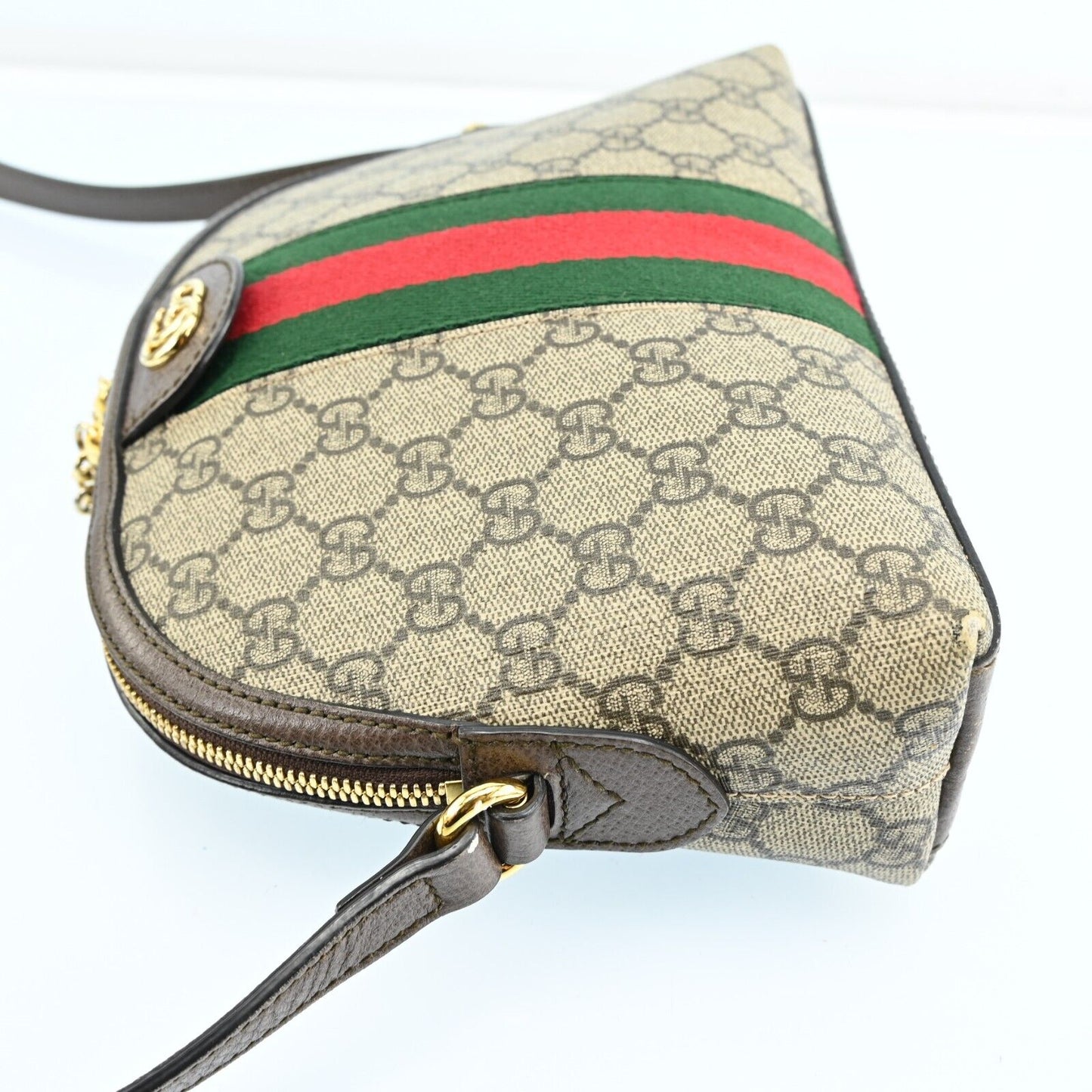 Gucci Leather Canvas Shoulder Bag