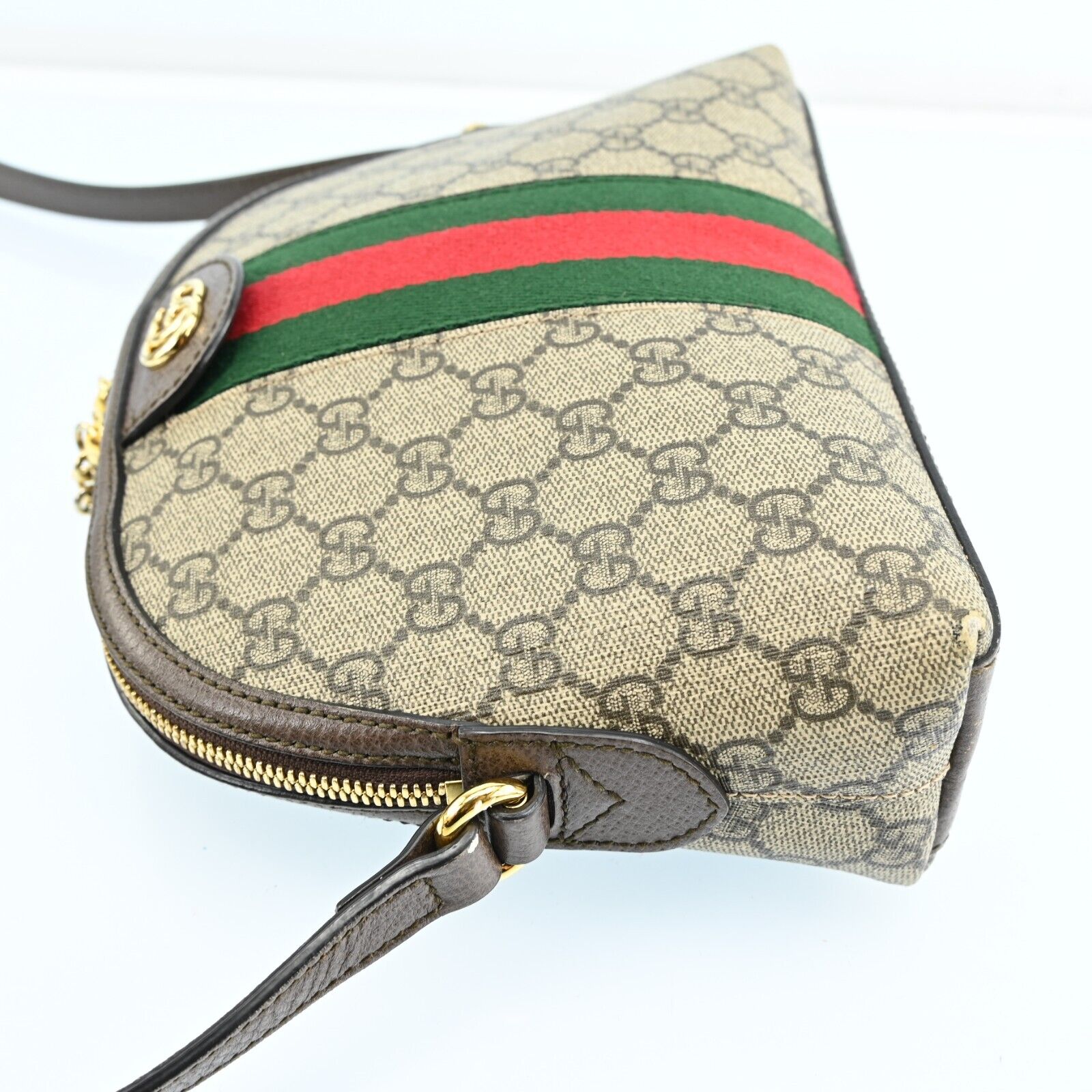 Gucci Leather Canvas Shoulder Bag