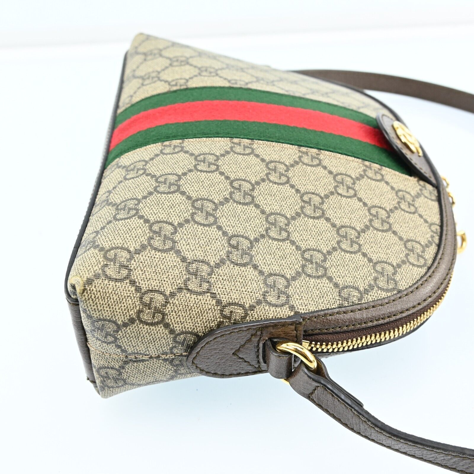 Gucci Leather Canvas Shoulder Bag