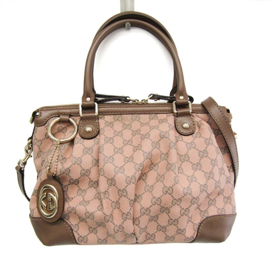 Gucci Leather Canvas Shoulder Bag