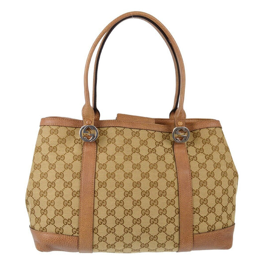 Gucci Monogram Leather Canvas Tote