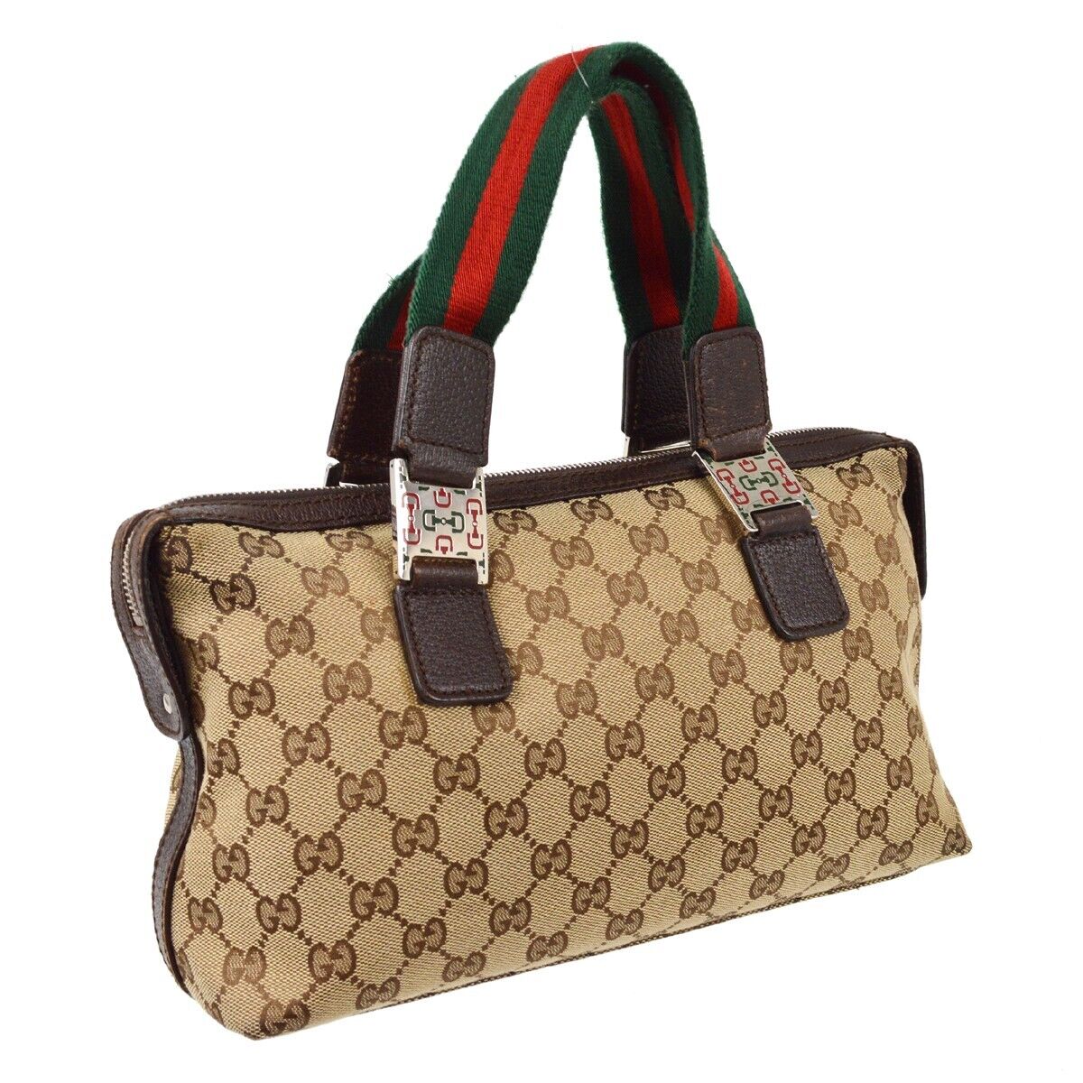 Gucci Monogram Leather Canvas Shoulder Bag