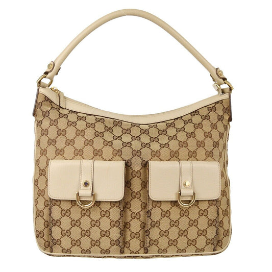 Gucci Monogram Leather Canvas Shoulder Bag