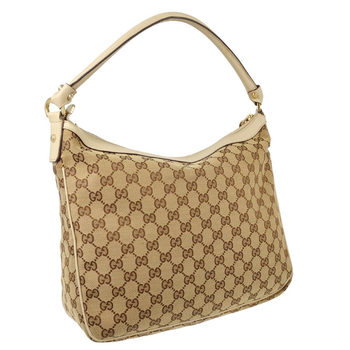 Gucci Monogram Leather Canvas Shoulder Bag