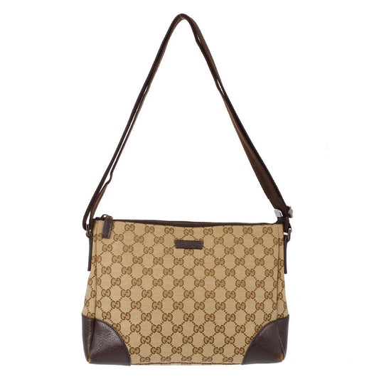 Gucci Monogram Leather Canvas Shoulder Bag