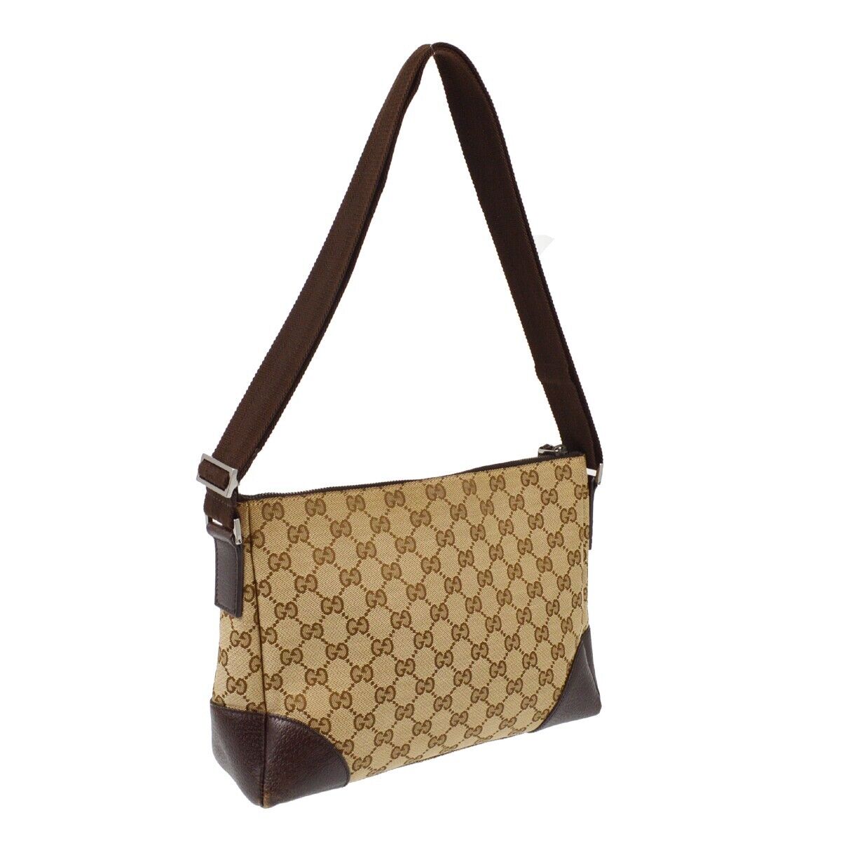 Gucci Monogram Leather Canvas Shoulder Bag