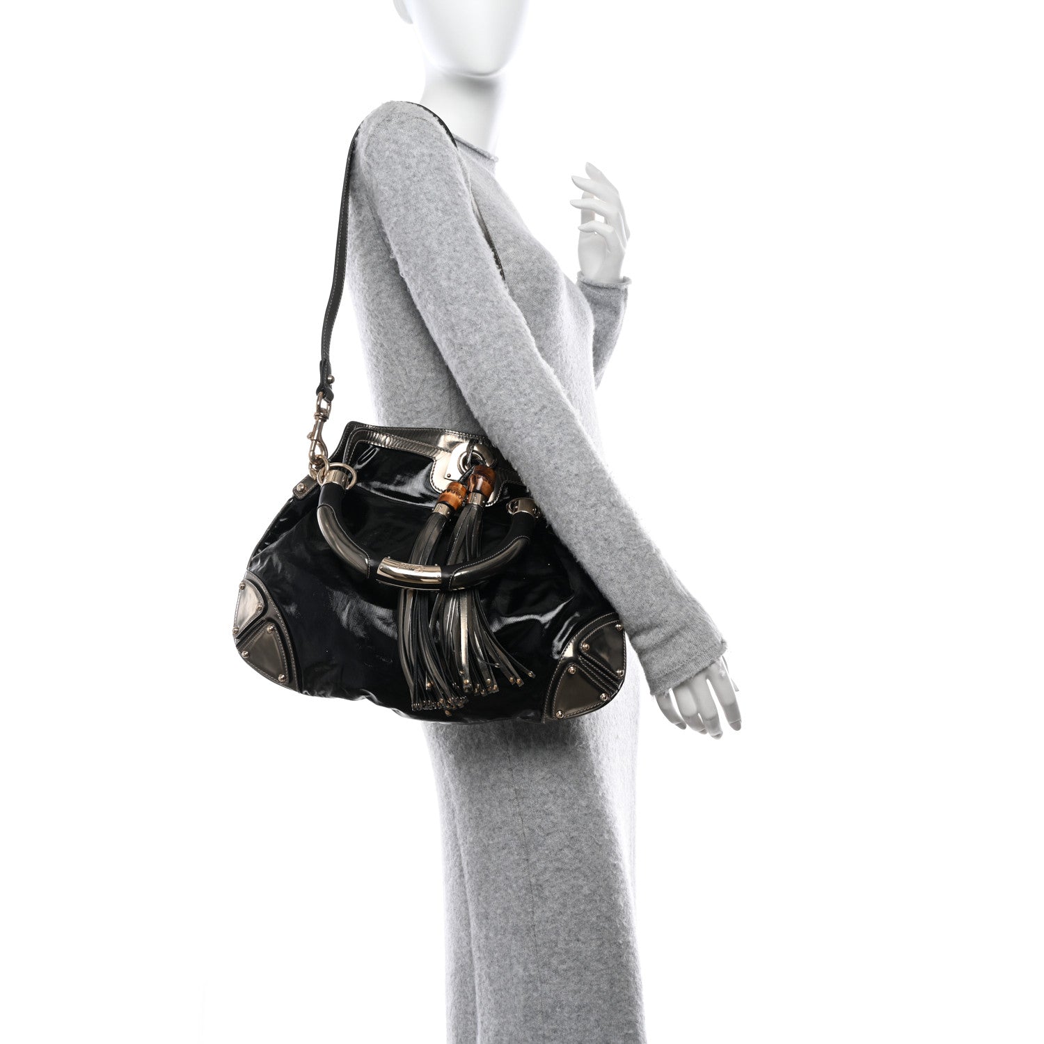 Gucci Canvas Top Handle Shoulder Bag