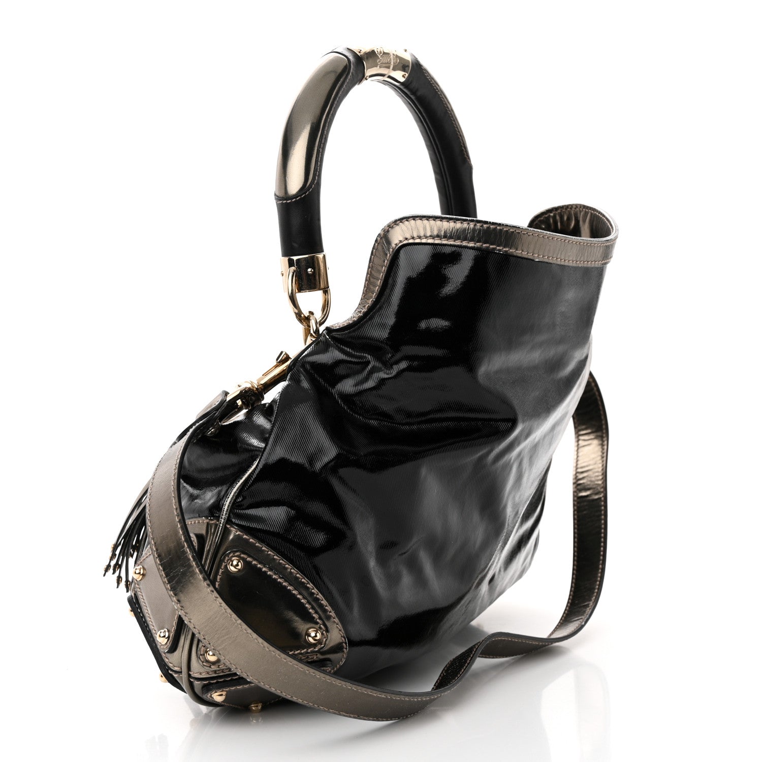 Gucci Canvas Top Handle Shoulder Bag