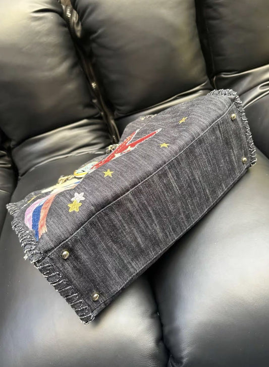 Chanel 2005 2006 Coco plane denim tote bag