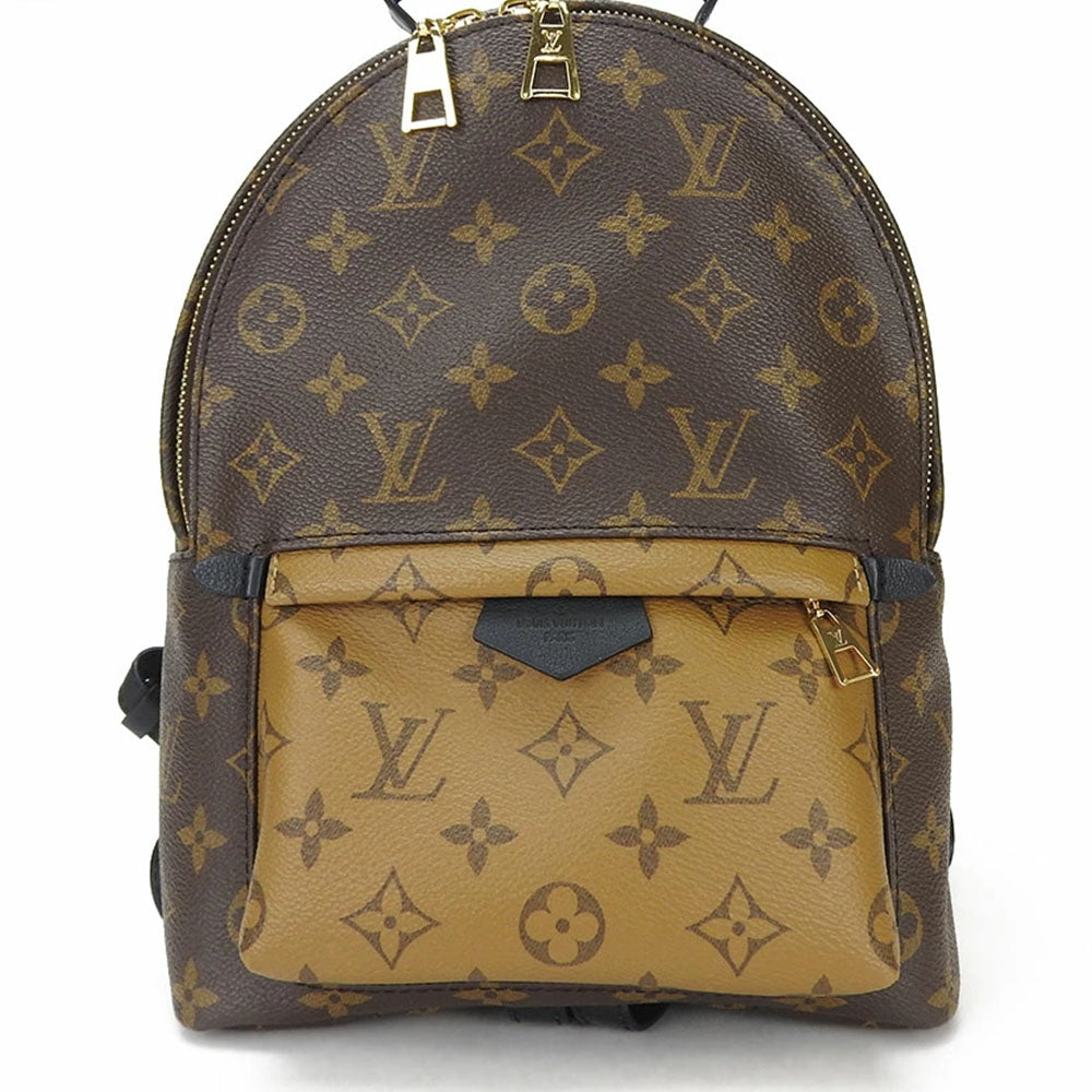 LOUIS VUITTON Backpack Monogram Reverse , Monogram Brown Palm Springs Women