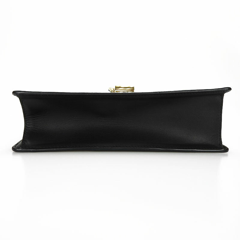 GUCCI Shoulder Bag 421882 leather black Web line Silvi Small Women