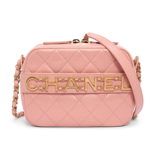 Chanel Pink Quilted Calfskin Enchained Camera Bag
