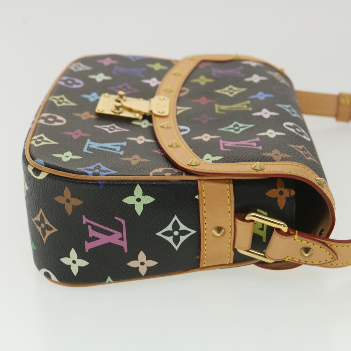 LOUIS VUITTON Monogram Multicolor Sologne Shoulder Bag Black M92639 Auth B067A