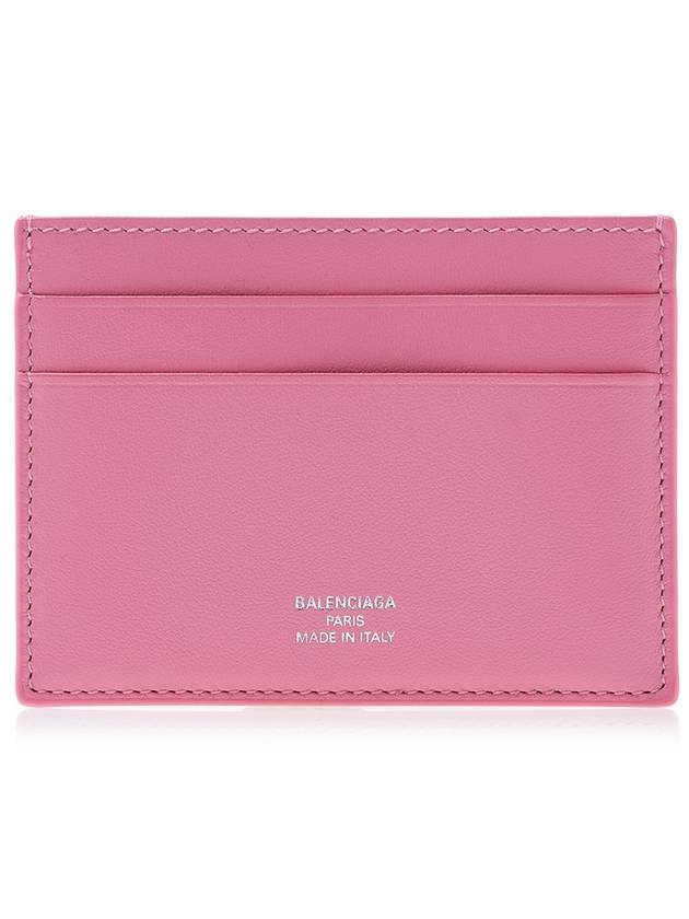 Luxury Balenciaga Trending 2026 Logo Calfskin Card Wallet Pink