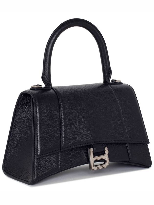 Luxury Balenciaga Trending 2026 Hourgrass Small Grained Calfskin Cross Bag Black