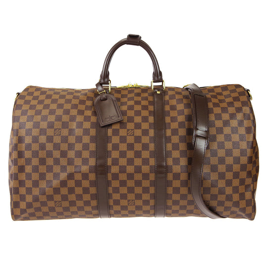 Louis Vuitton 2008 Damier Keepall Bandouliere 55 Duffle Bag N41414