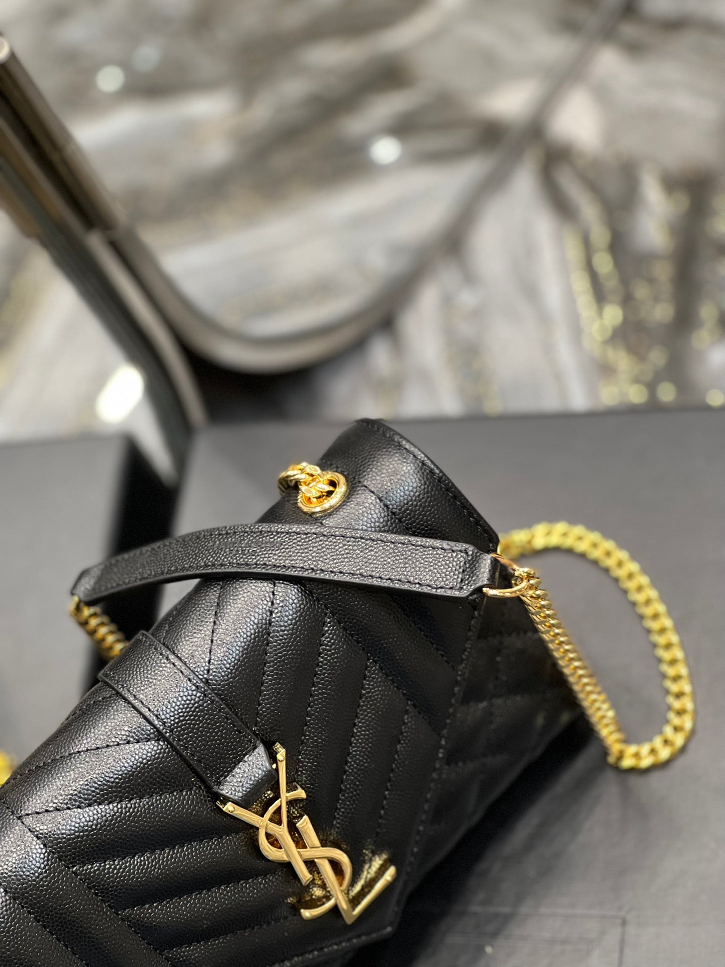 Yves Saint Laurent Small Bag Black In Mix Matelasse