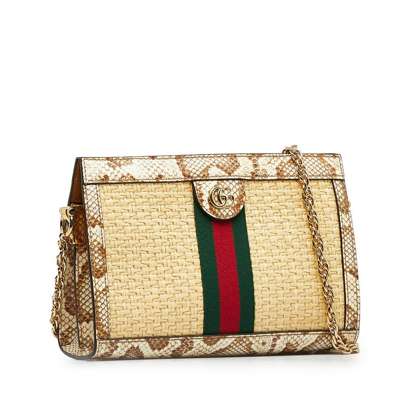 Gucci Ophidia Raffia Python Chain Shoulder Bag